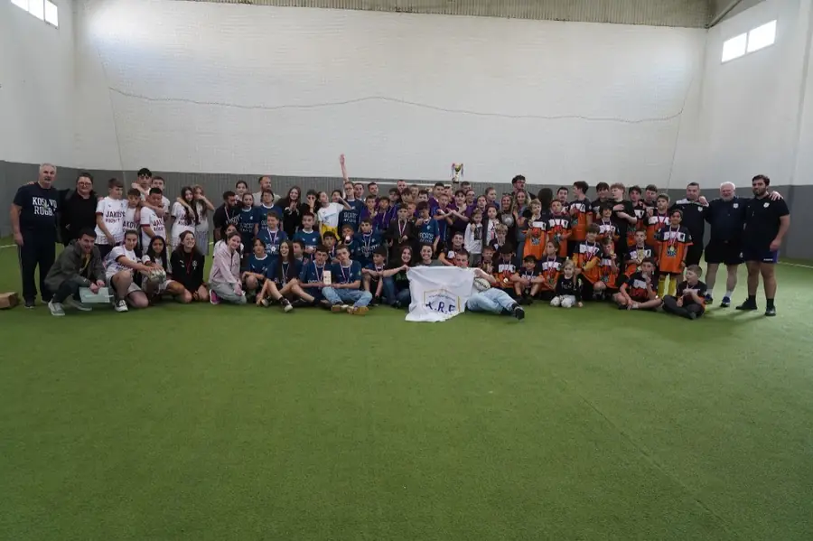 Kosovo rugby community group photo