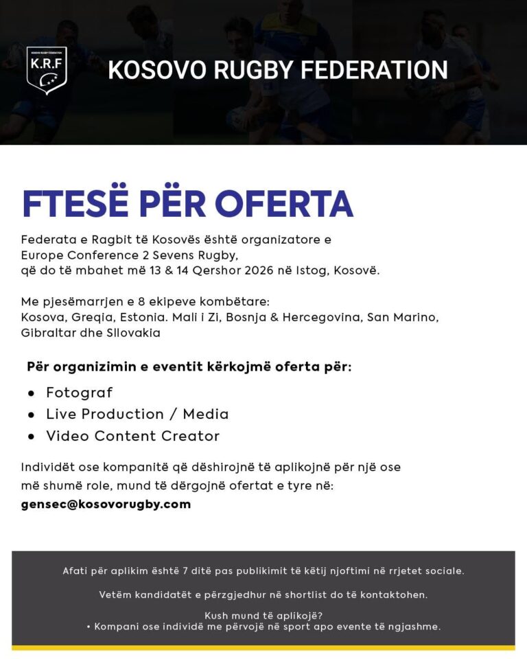 Ftesë për oferta për Rugby Europe Sevens Conference 2