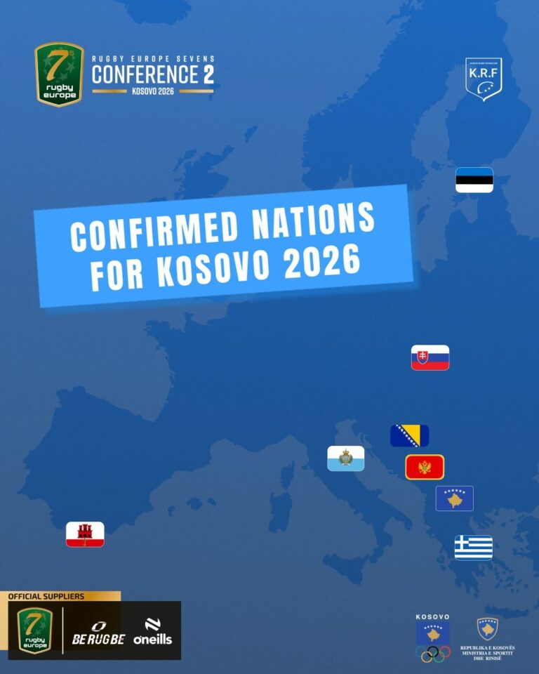 Konfirmohen tetë kombëtaret për Rugby Europe Sevens Conference 2